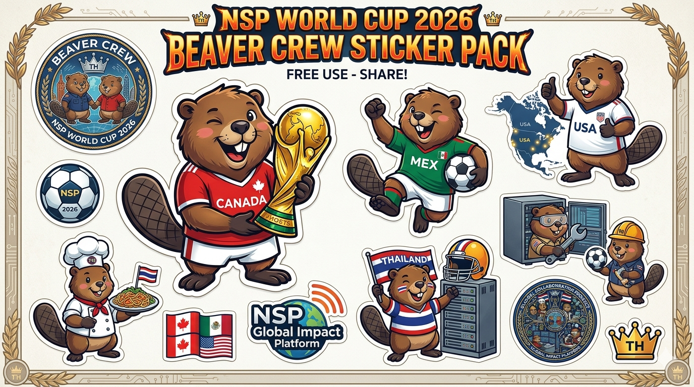NSP World Cup 2026 Beaver Crew Sticker Pack